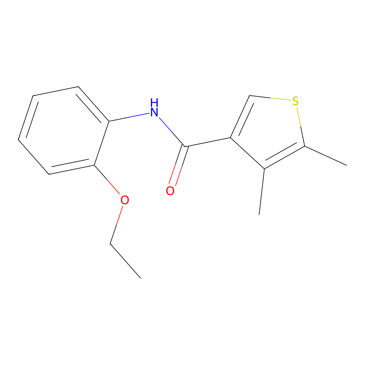 N-(2-Ethoxyphenyl)-4,5-dimethyl-3-thiophenecarboxamide molecular structure, CAS 774589-68-3