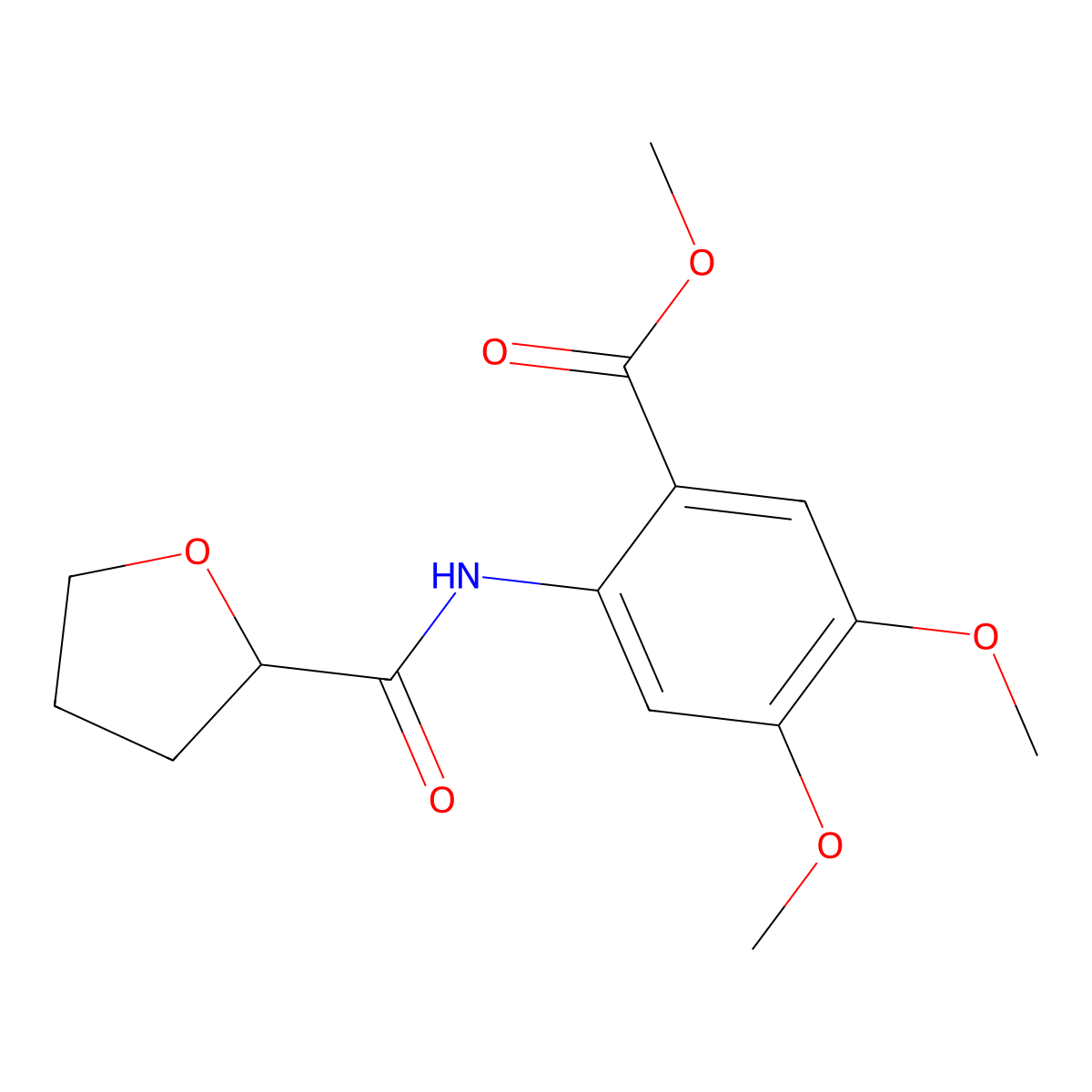 Methyl 4,5-dimethoxy-2-[(tetrahydro-2-furanylcarbonyl)amino]benzoate molecular structure, CAS 774589-88-7