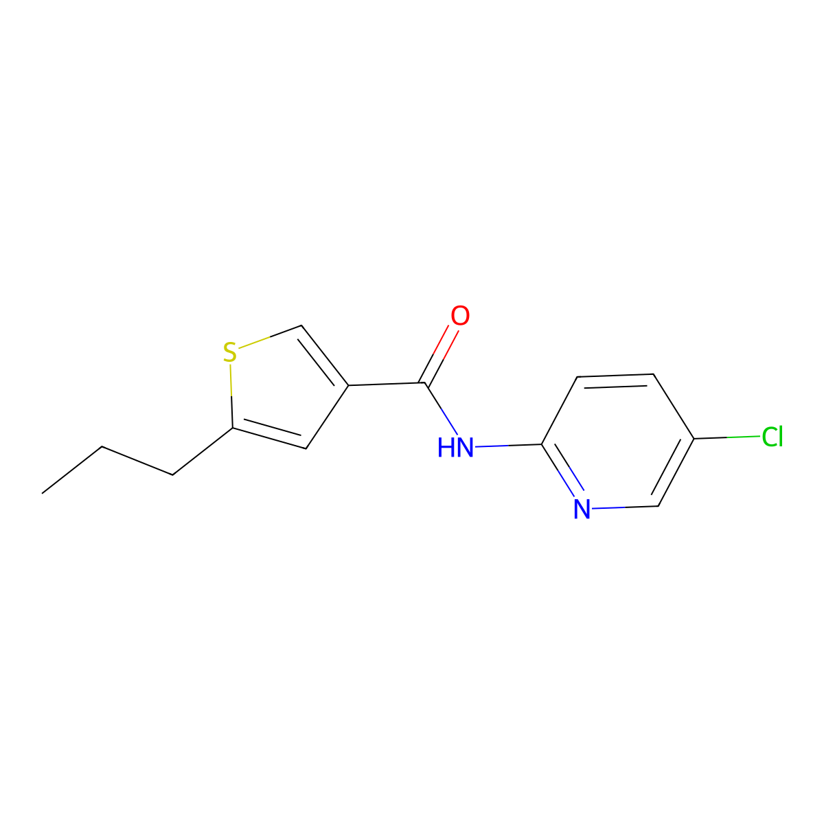 N-(5-chloropyridin-2-yl)-5-propylthiophene-3-carboxamide molecular structure, CAS 774589-93-4