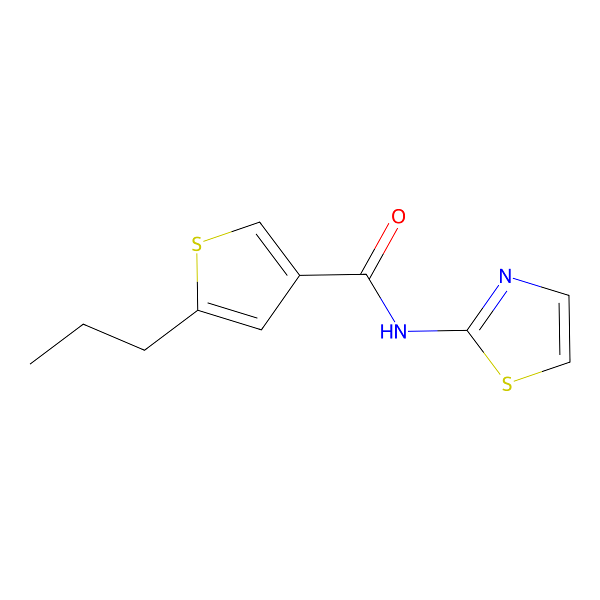 5-propyl-N-(1,3-thiazol-2-yl)thiophene-3-carboxamide molecular structure, CAS 774589-95-6