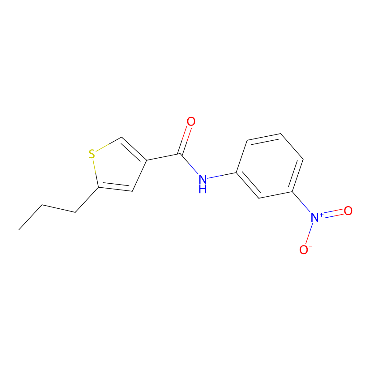 N-(3-nitrophenyl)-5-propylthiophene-3-carboxamide molecular structure, CAS 774590-07-7