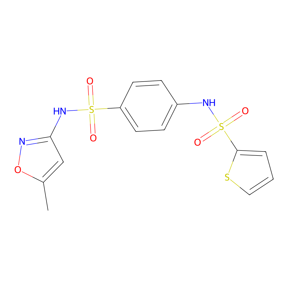N-{4-[(5-methyl-1,2-oxazol-3-yl)sulfamoyl]phenyl}thiophene-2-sulfonamide molecular structure, CAS 774590-10-2