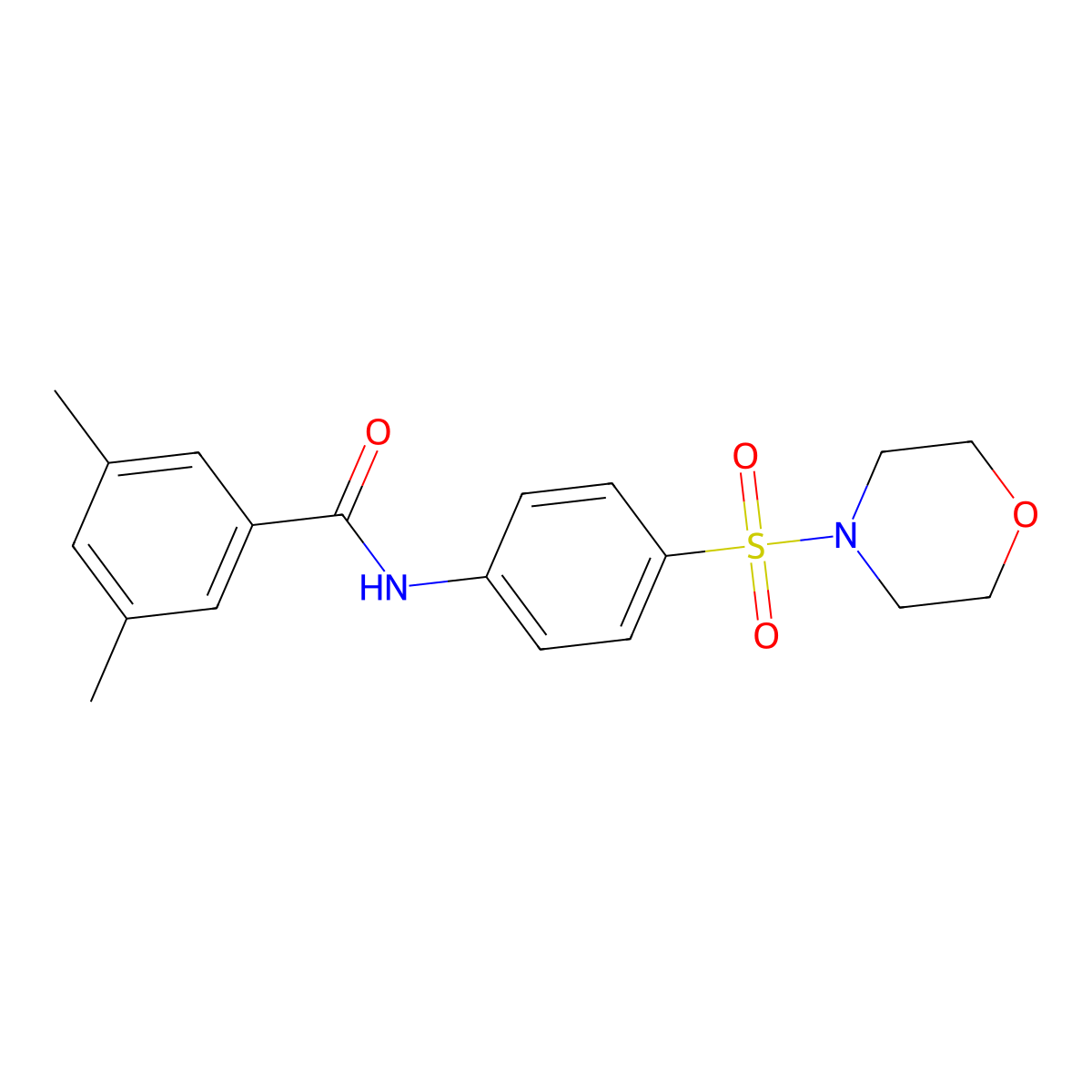 3,5-dimethyl-N-(4-morpholin-4-ylsulfonylphenyl)benzamide molecular structure, CAS 774590-14-6