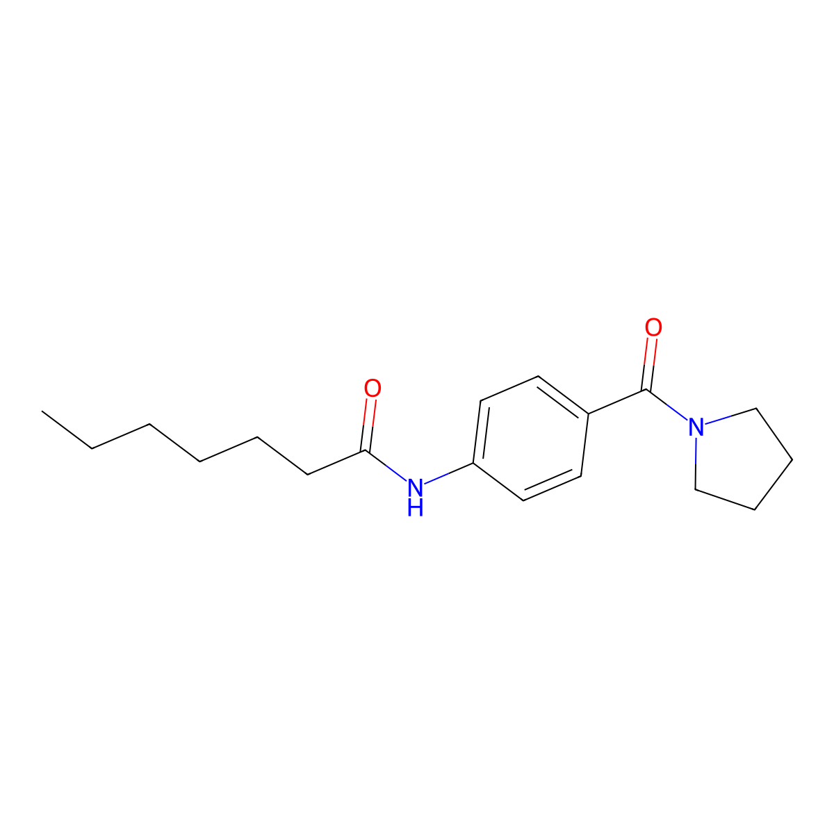 N-[4-(pyrrolidine-1-carbonyl)phenyl]heptanamide molecular structure, CAS 774590-29-3