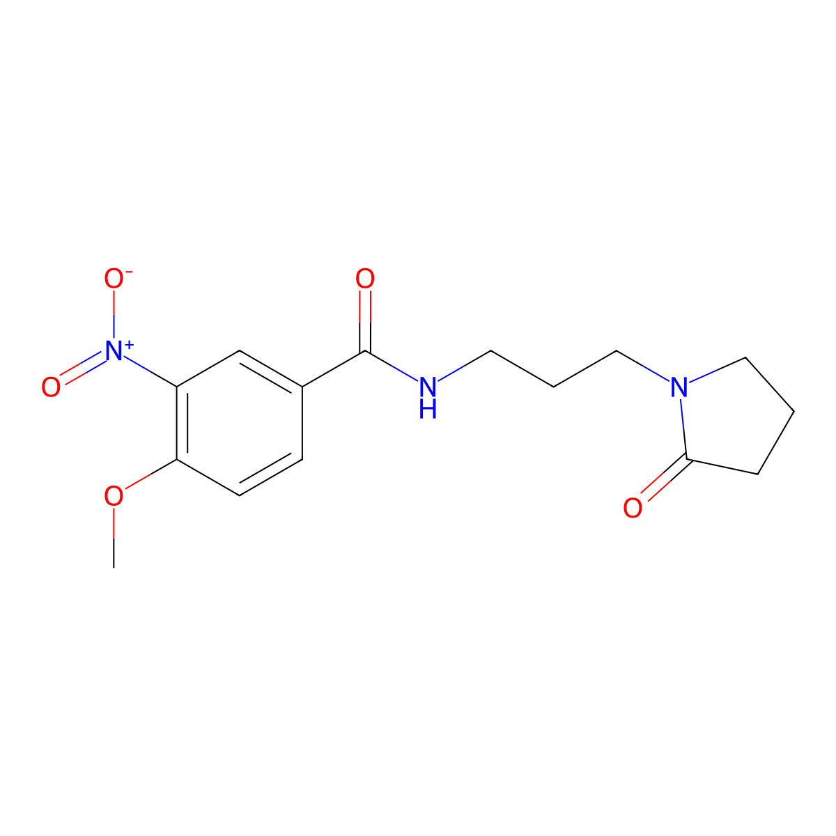 4-methoxy-3-nitro-N-[3-(2-oxopyrrolidin-1-yl)propyl]benzamide molecular structure, CAS 774590-57-7