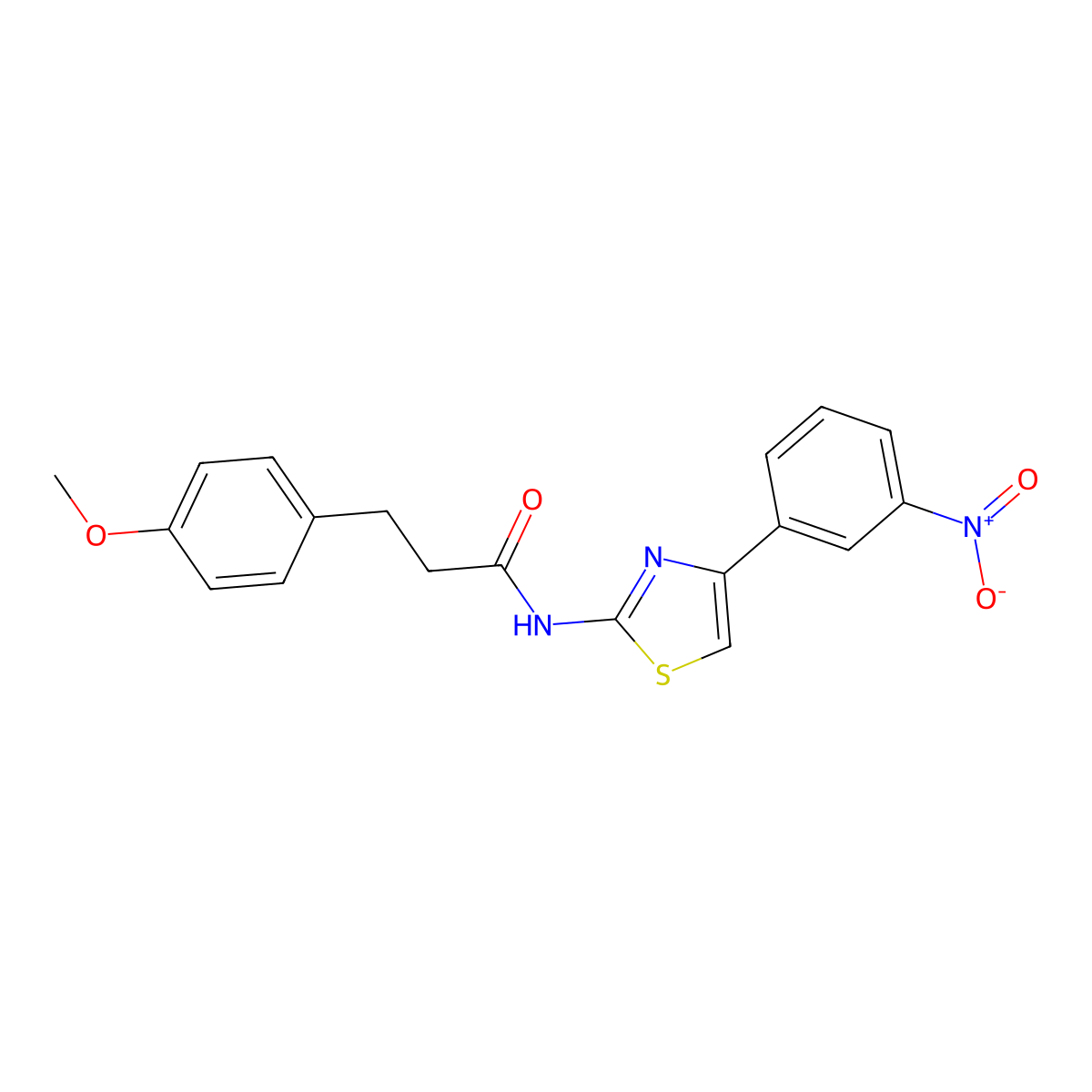 3-(4-methoxyphenyl)-N-[4-(3-nitrophenyl)-1,3-thiazol-2-yl]propanamide molecular structure, CAS 774590-66-8