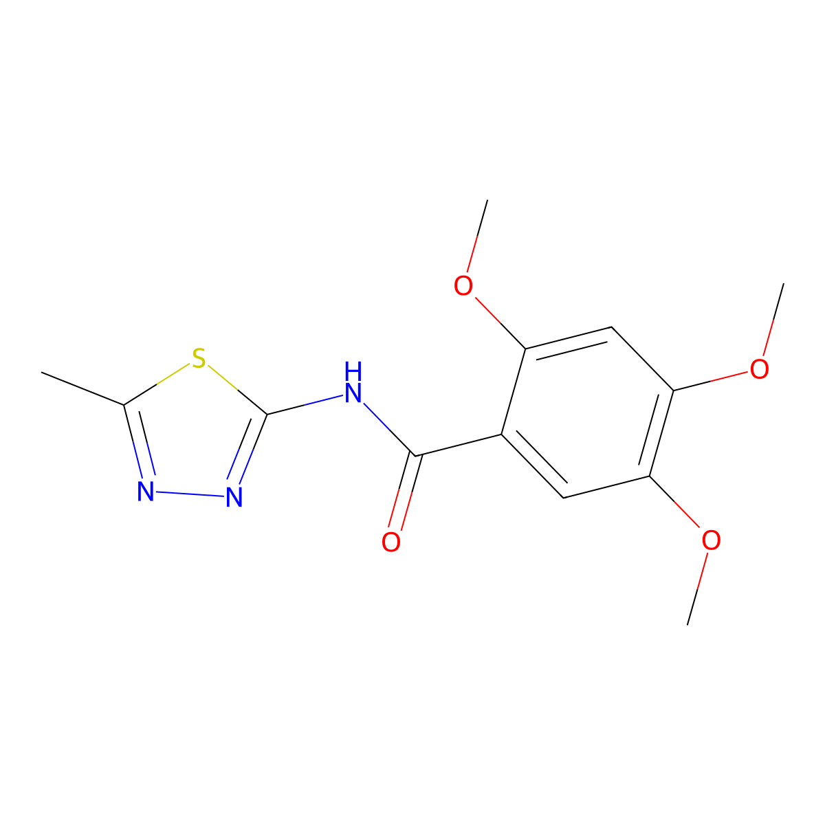 2,4,5-trimethoxy-N-(5-methyl-1,3,4-thiadiazol-2-yl)benzamide molecular structure, CAS 774590-69-1