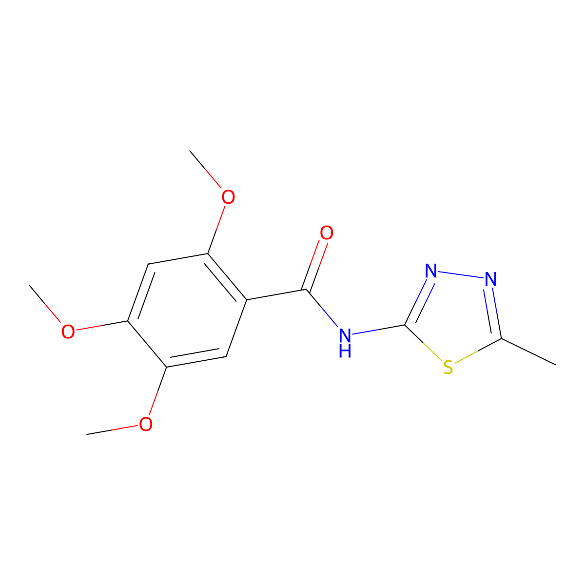 2,4,5-trimethoxy-N-(5-methyl-1,3,4-thiadiazol-2-yl)benzamide molecular structure, CAS 774590-69-1