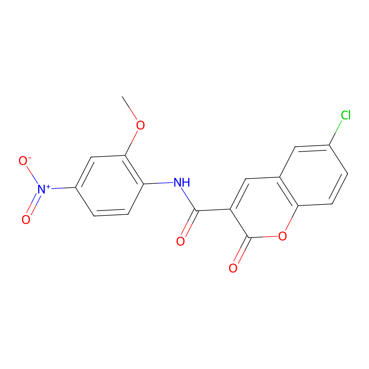6-chloro-N-(2-methoxy-4-nitrophenyl)-2-oxochromene-3-carboxamide molecular structure, CAS 774590-79-3