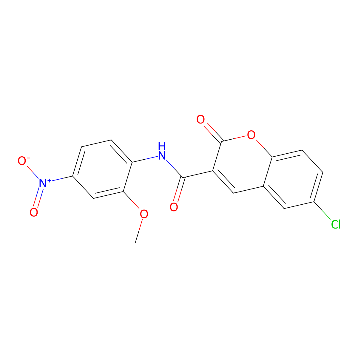 6-chloro-N-(2-methoxy-4-nitrophenyl)-2-oxochromene-3-carboxamide molecular structure, CAS 774590-79-3