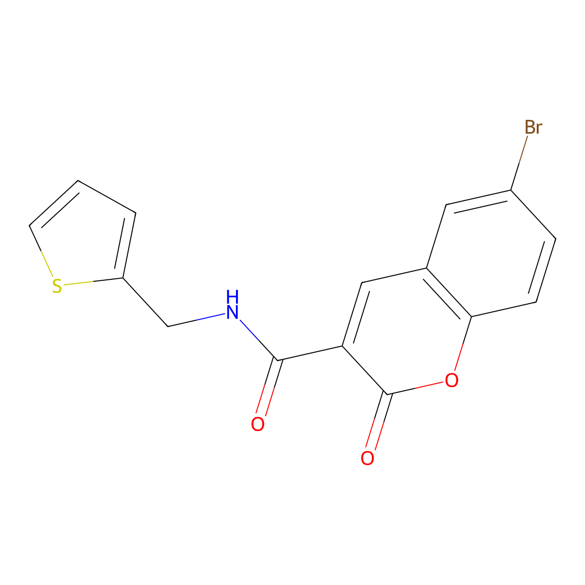6-bromo-2-oxo-N~3~-(2-thienylmethyl)-2H-chromene-3-carboxamide molecular structure, CAS 774590-87-3