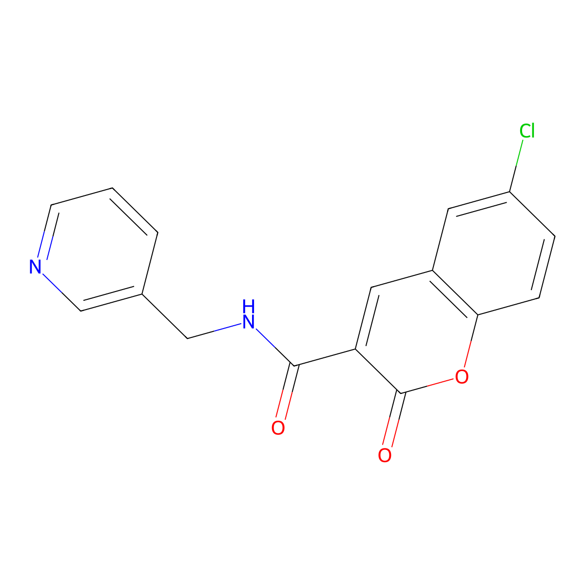6-chloro-2-oxo-N-(pyridin-3-ylmethyl)-2H-chromene-3-carboxamide molecular structure, CAS 774590-88-4