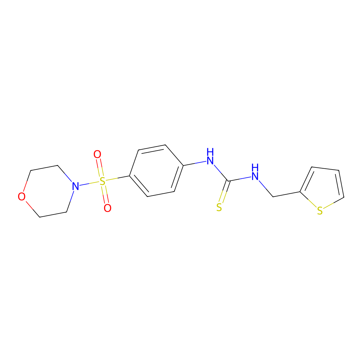4-{[4-({[(2-Thienylmethyl)amino]thioxomethyl}amino)phenyl]sulfonyl}morpholine molecular structure, CAS 774591-02-5