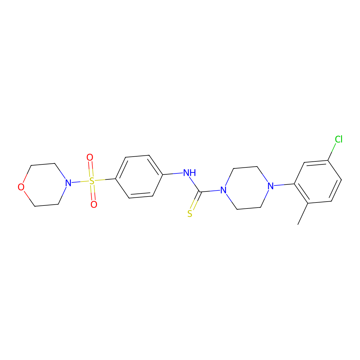 4-(5-chloro-2-methylphenyl)-N-[4-(morpholin-4-ylsulfonyl)phenyl]piperazine-1-carbothioamide molecular structure, CAS 774591-05-8