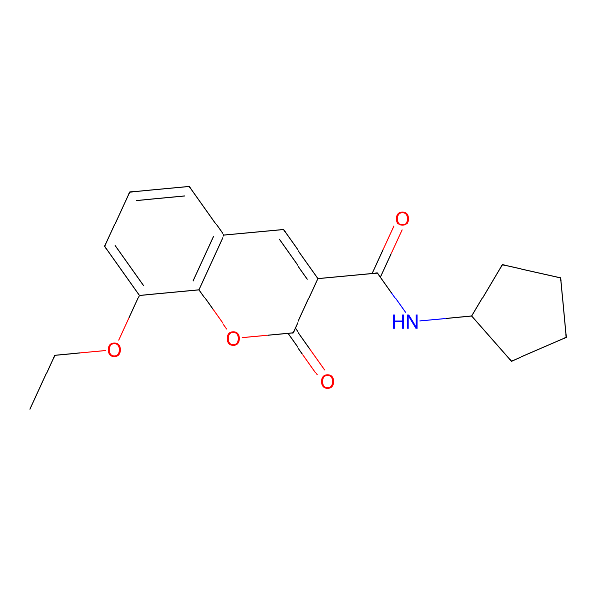 N-cyclopentyl-8-ethoxy-2-oxo-2H-chromene-3-carboxamide molecular structure, CAS 774591-30-9