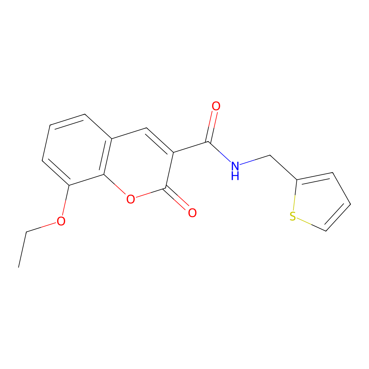8-ethoxy-2-oxo-N-(thiophen-2-ylmethyl)chromene-3-carboxamide molecular structure, CAS 774591-34-3