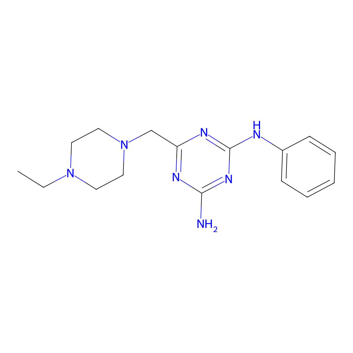 6-[(4-ethylpiperazin-1-yl)methyl]-N-phenyl-1,3,5-triazine-2,4-diamine molecular structure, CAS 774591-51-4