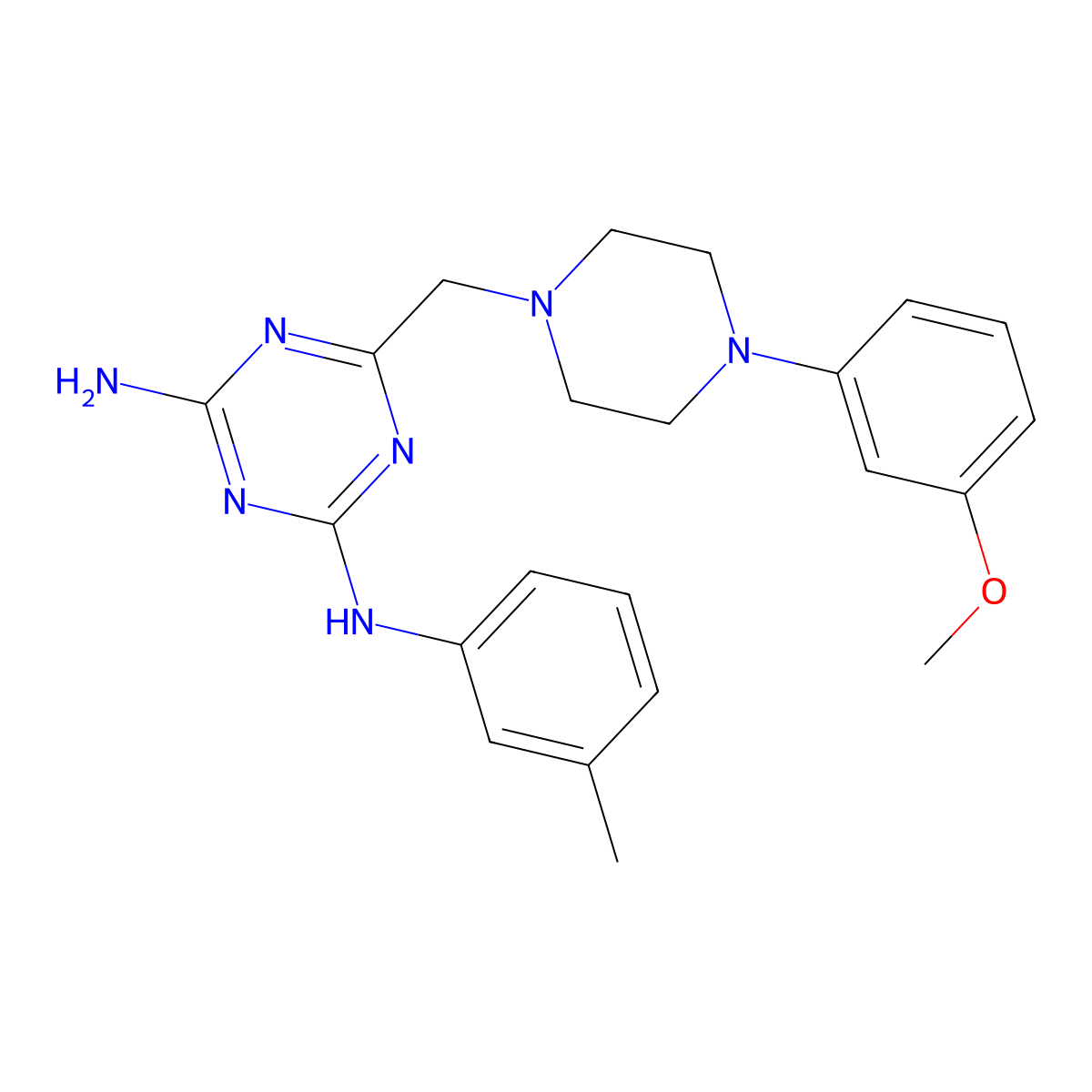 6-{[4-(3-methoxyphenyl)piperazin-1-yl]methyl}-N-(3-methylphenyl)-1,3,5-triazine-2,4-diamine molecular structure, CAS 774591-58-1