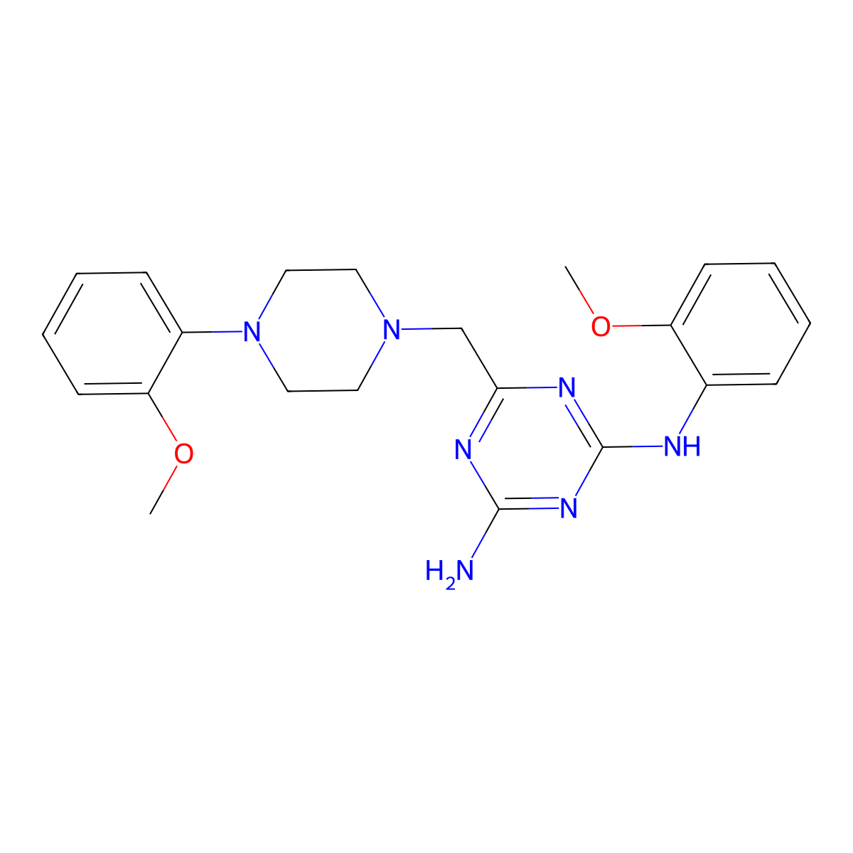N-(2-methoxyphenyl)-6-{[4-(2-methoxyphenyl)piperazin-1-yl]methyl}-1,3,5-triazine-2,4-diamine molecular structure, CAS 774591-60-5