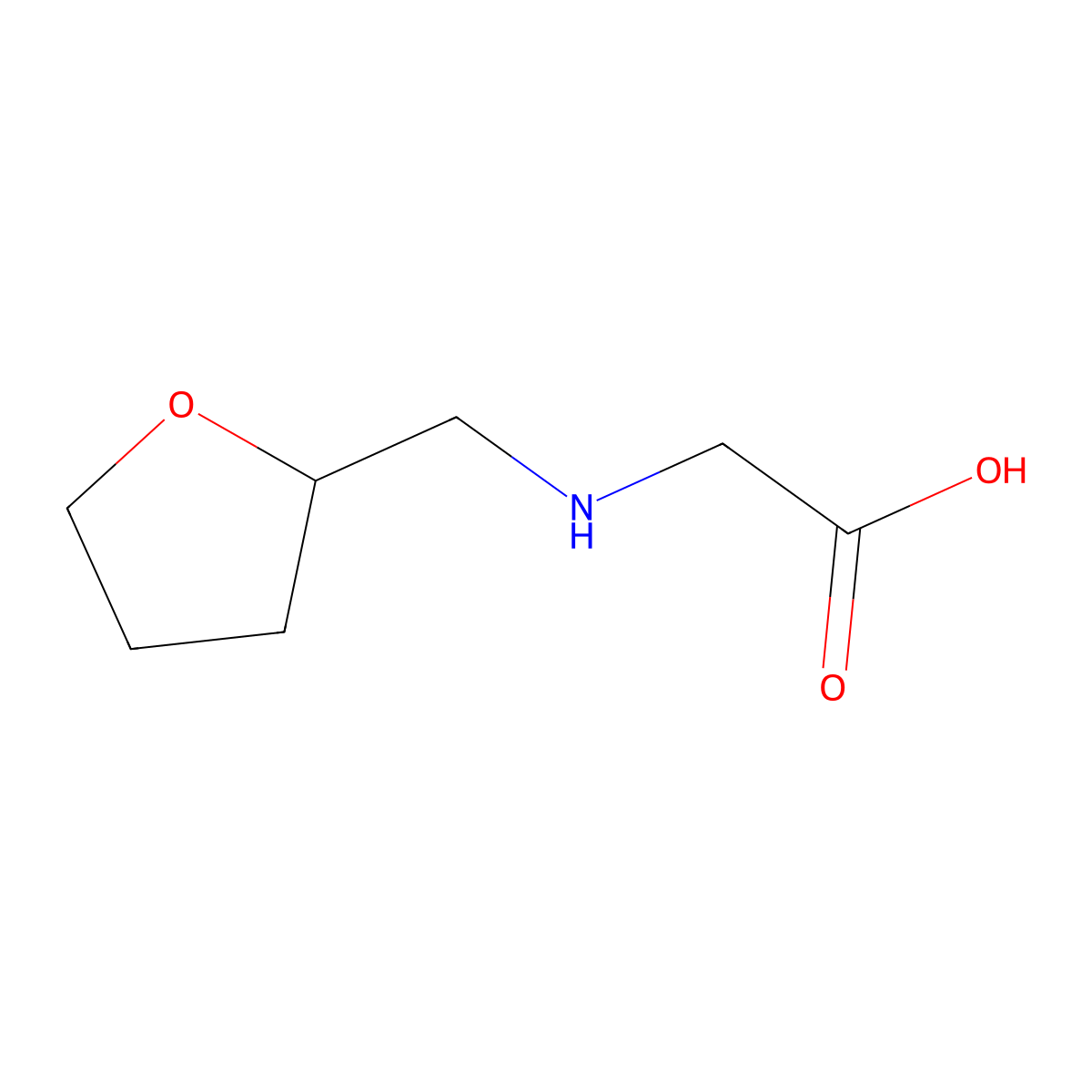 2-(((Tetrahydrofuran-2-yl)methyl)amino)acetic acid molecular structure, CAS 774596-16-6