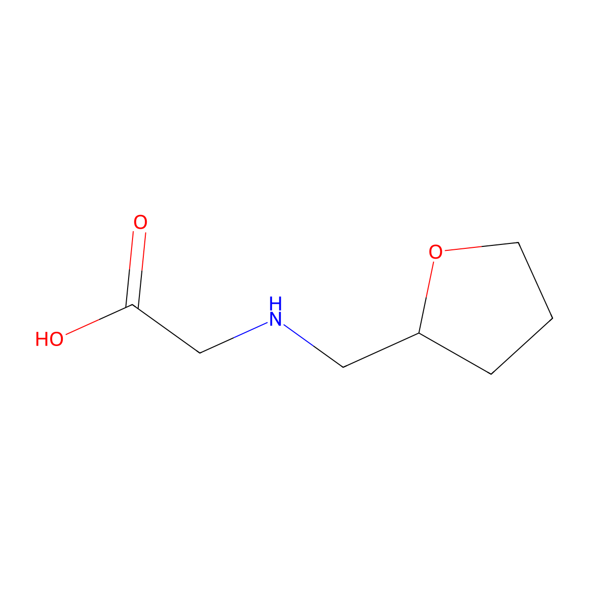 2-(((Tetrahydrofuran-2-yl)methyl)amino)acetic acid molecular structure, CAS 774596-16-6