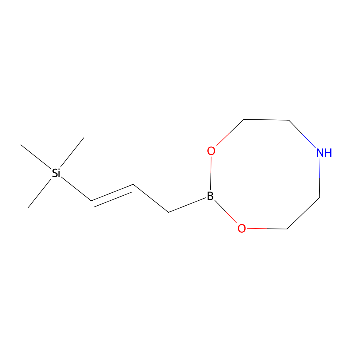 (E)-2-(3-(Trimethylsilyl)allyl)-1,3,6,2-dioxazaborocane molecular structure, CAS 774597-13-6