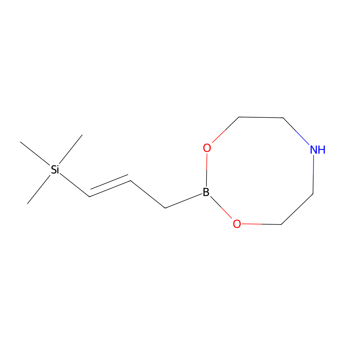(E)-2-(3-(Trimethylsilyl)allyl)-1,3,6,2-dioxazaborocane molecular structure, CAS 774597-13-6