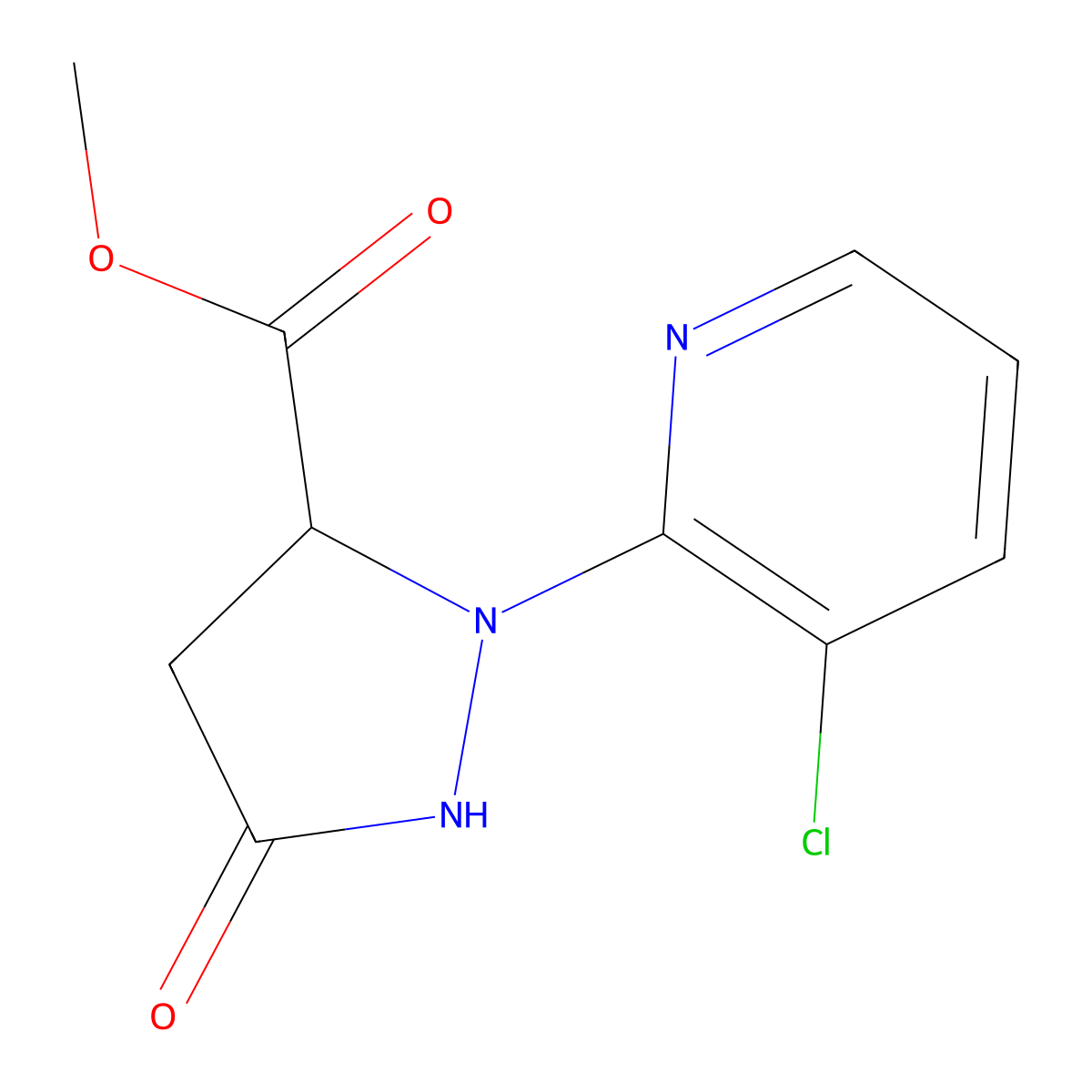 Methyl 2-(3-Chloro-2-pyridyl)-5-oxopyrazolidine-3-carboxylate molecular structure, CAS 774600-50-9