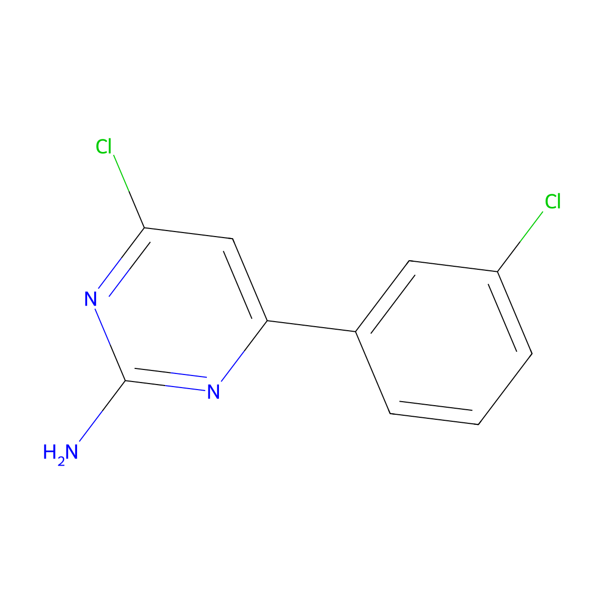 2-Amino-4-chloro-6-(3-chlorophenyl)pyrimidine molecular structure, CAS 774608-22-9