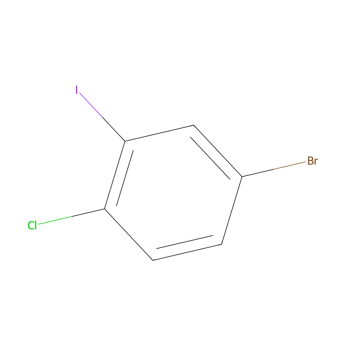 4-Bromo-1-chloro-2-iodobenzene molecular structure, CAS 774608-49-0
