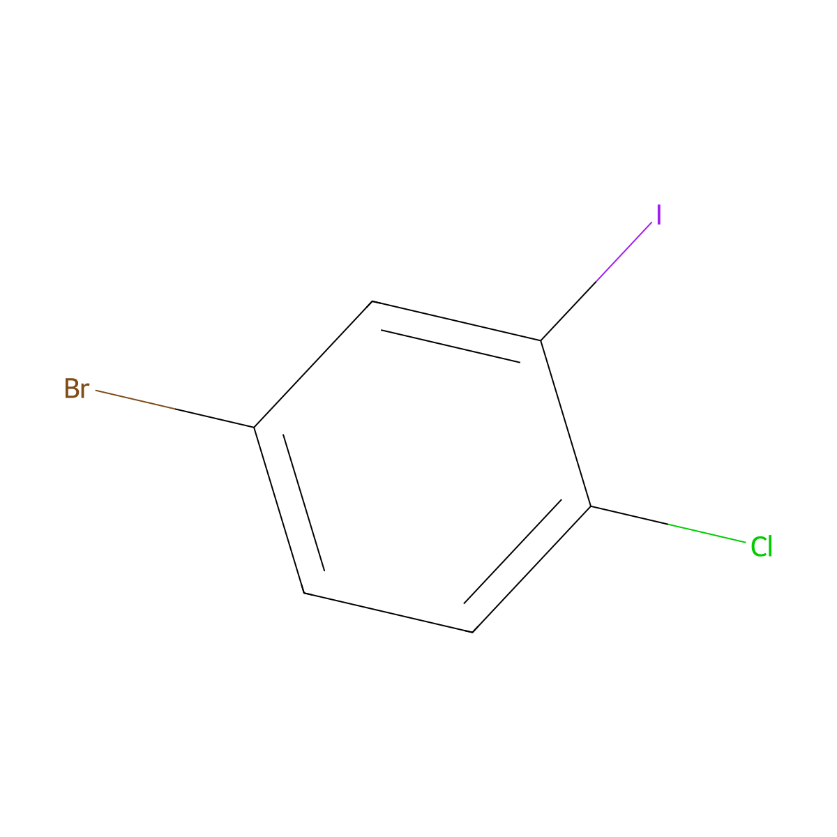 4-Bromo-1-chloro-2-iodobenzene molecular structure, CAS 774608-49-0
