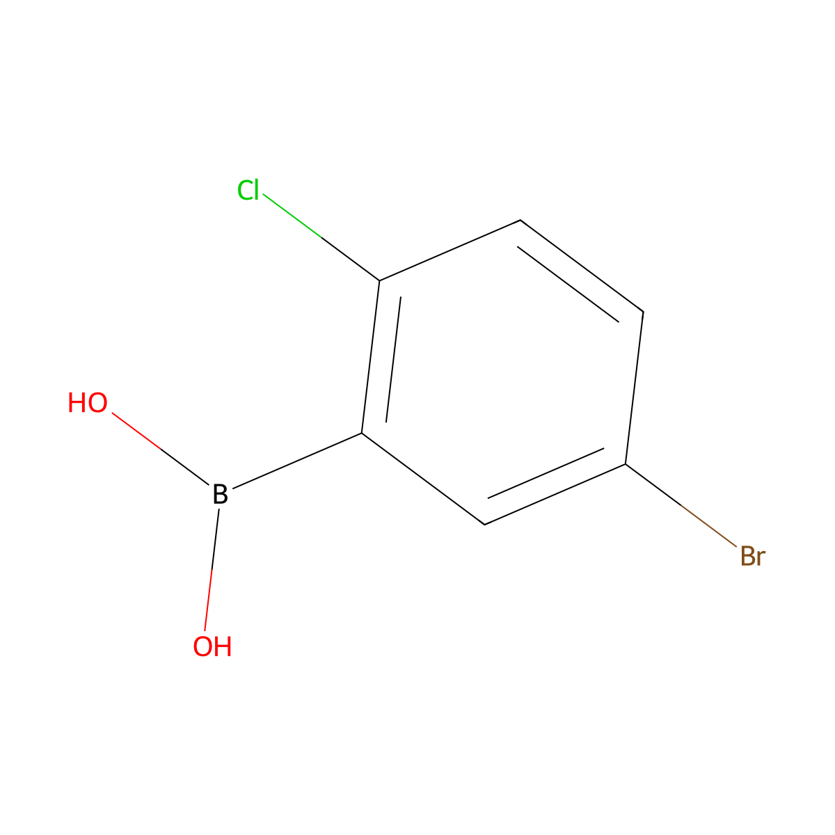 5-Bromo-2-chlorophenylboronic acid molecular structure, CAS 774608-50-3