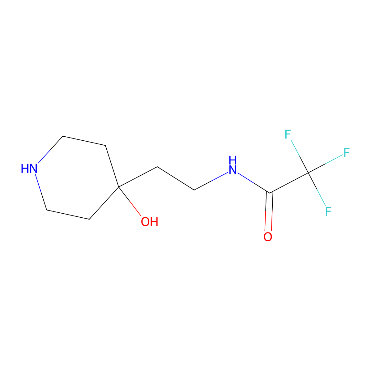 2,2,2-trifluoro-N-[2-(4-hydroxy-4-piperidinyl)ethyl]acetamide molecular structure, CAS 774609-75-5