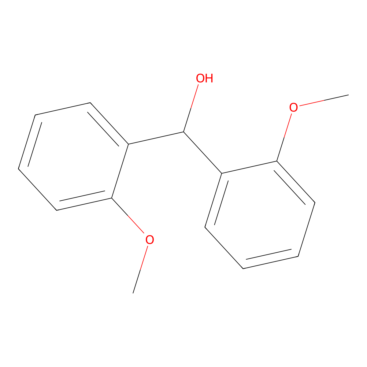 2-Methoxy-alpha-(2-methoxyphenyl)benzenemethanol molecular structure, CAS 77464-21-2