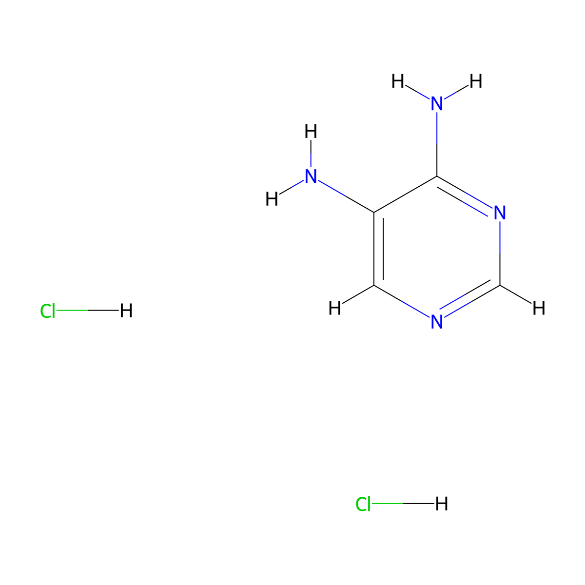 Pyrimidine-4,5-diamine dihydrochloride molecular structure, CAS 77469-46-6