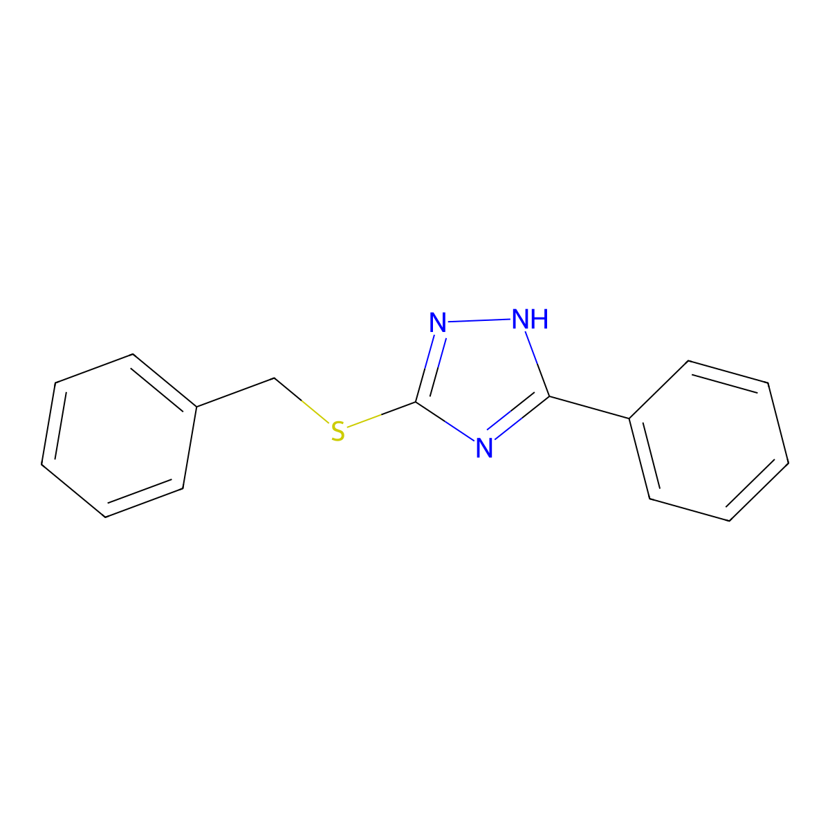 3-(benzylsulfanyl)-5-phenyl-4H-1,2,4-triazole molecular structure, CAS 7747-18-4