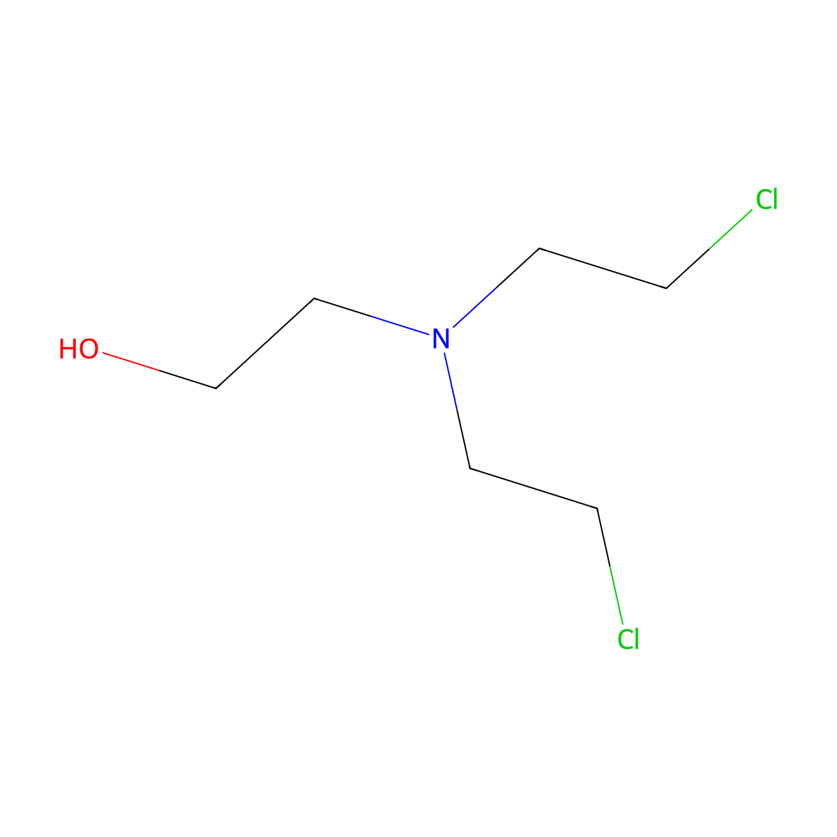 2-[Bis(2-chloroethyl)amino]ethanol molecular structure, CAS 7747-69-5