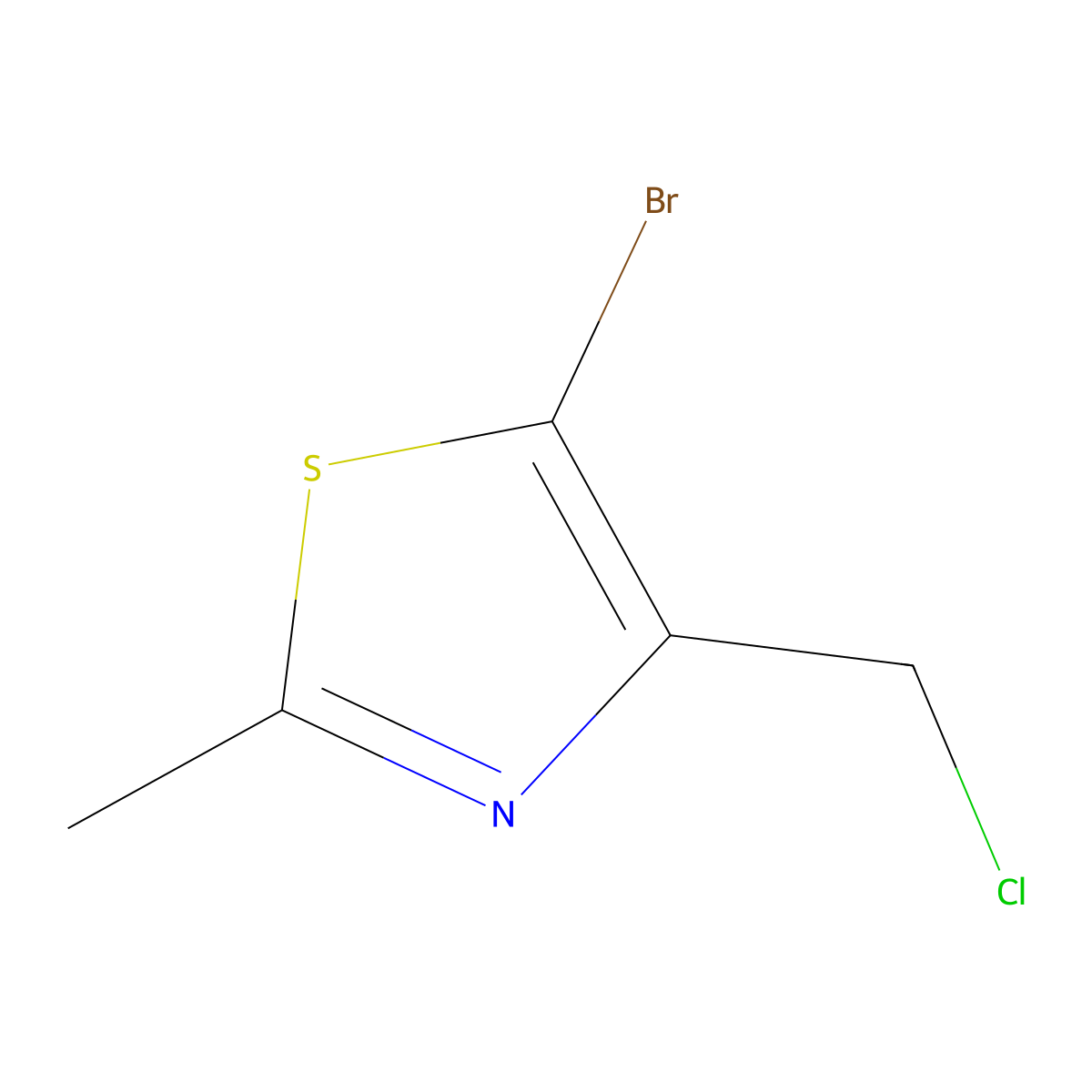 5-Bromo-4-(chloromethyl)-2-methyl-1,3-thiazole molecular structure, CAS 77470-55-4