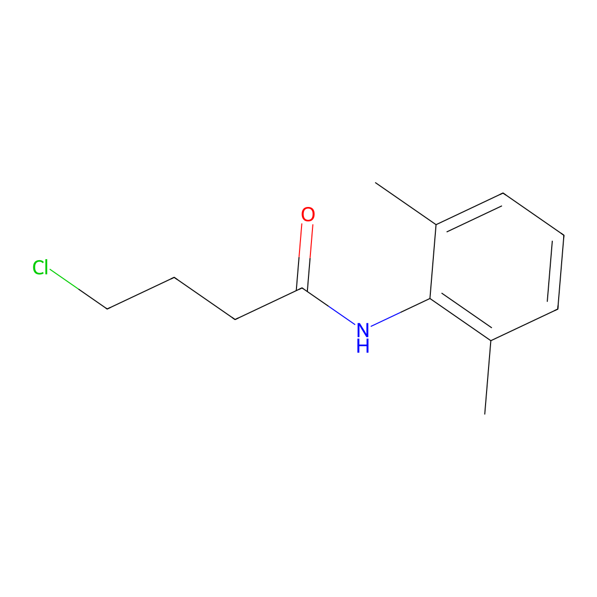 4-chloro-N-(2,6-dimethylphenyl)butanamide molecular structure, CAS 77470-76-9