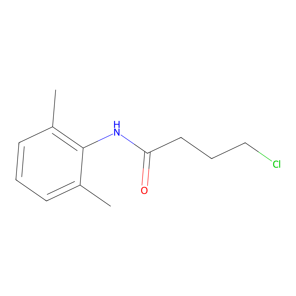 4-chloro-N-(2,6-dimethylphenyl)butanamide molecular structure, CAS 77470-76-9