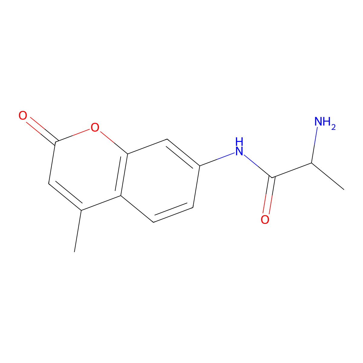 N-(4-Methyl-2-oxo-2H-1-benzopyran-7-yl)-L-alaninamide molecular structure, CAS 77471-41-1
