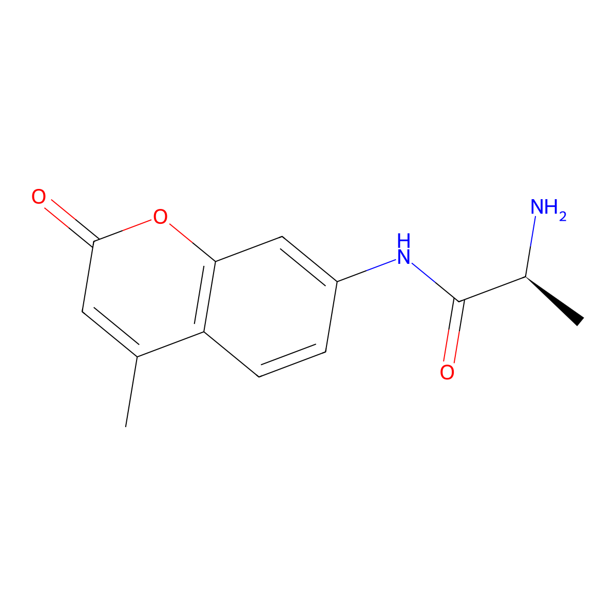 N-(4-Methyl-2-oxo-2H-1-benzopyran-7-yl)-L-alaninamide molecular structure, CAS 77471-41-1