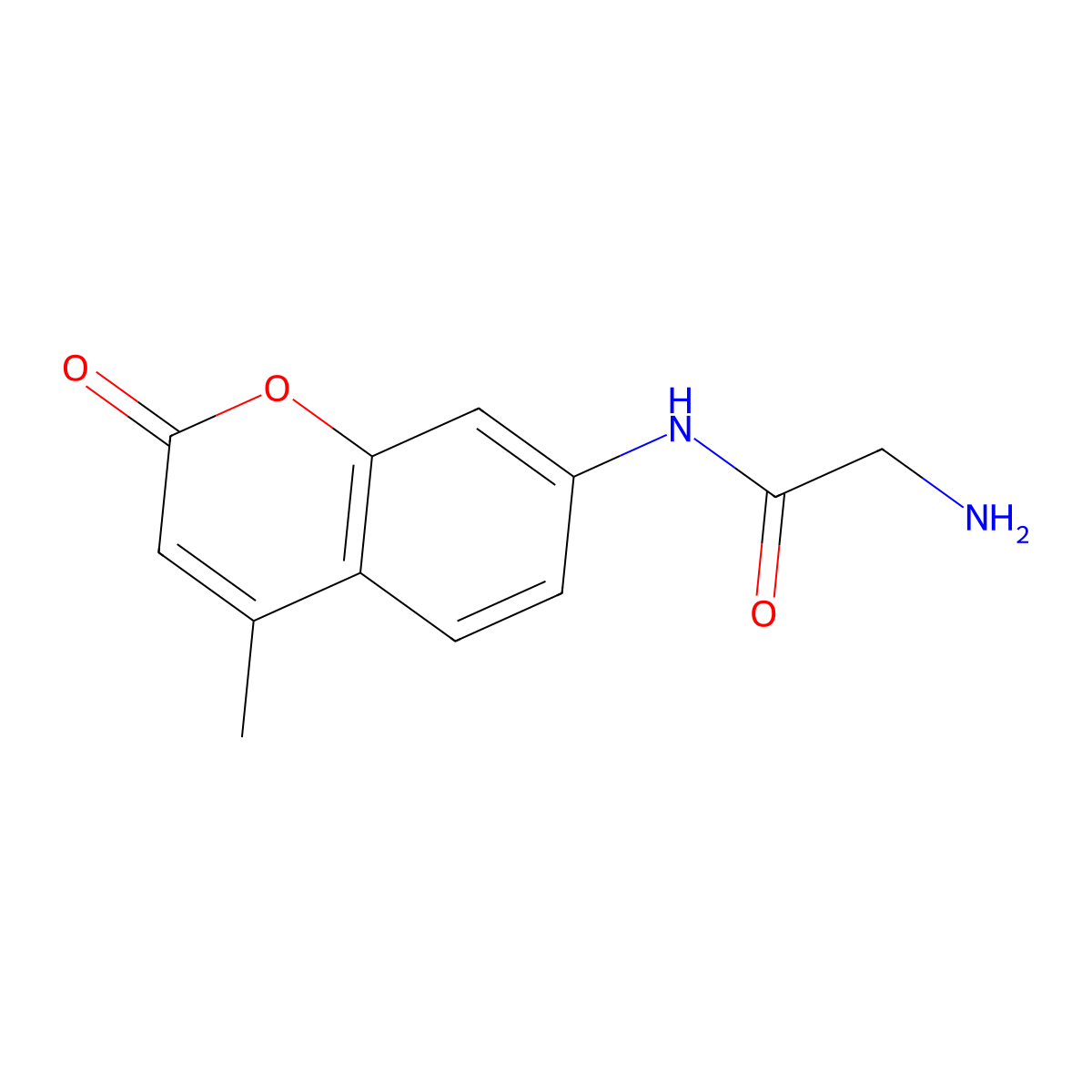 2-Amino-N-(4-methyl-2-oxo-2H-chromen-7-yl)acetamide molecular structure, CAS 77471-42-2