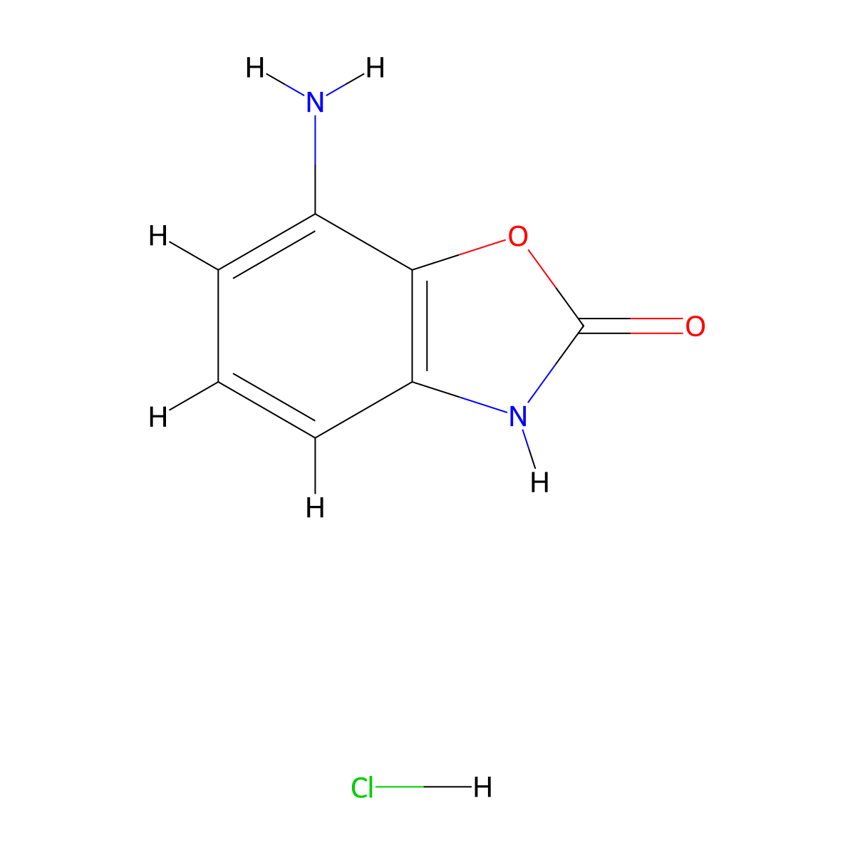 7-Amino-2,3-dihydro-1,3-benzoxazol-2-one hydrochloride molecular structure, CAS 77472-46-9