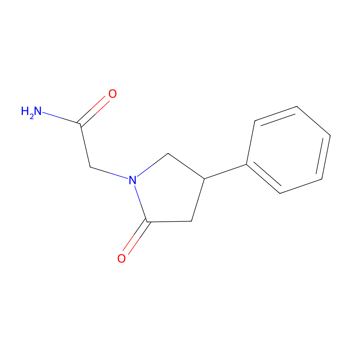 Fonturacetam molecular structure, CAS 77472-70-9