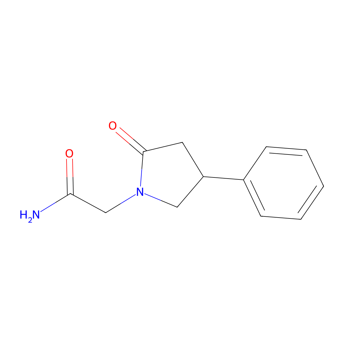 Fonturacetam molecular structure, CAS 77472-70-9
