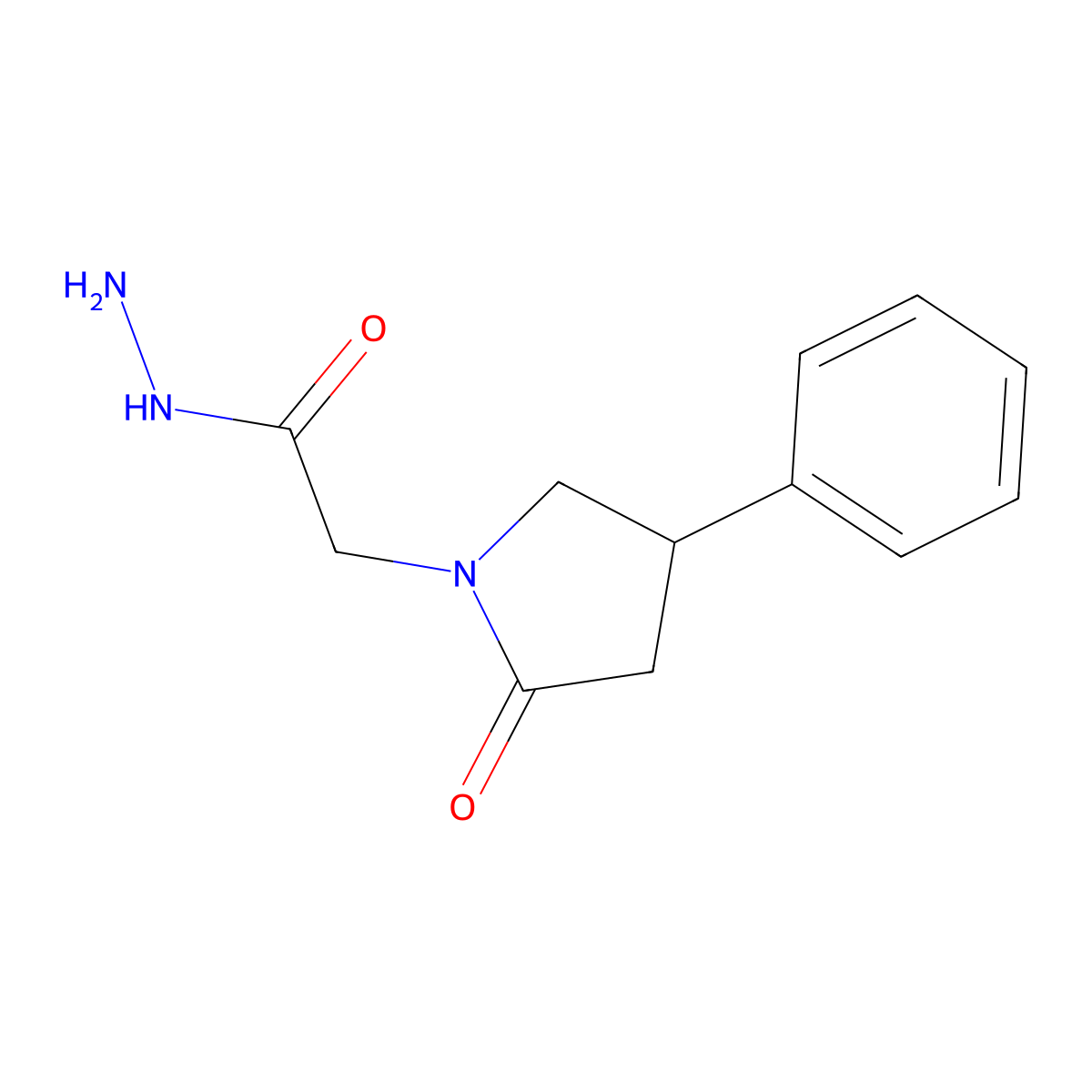 Phenylpiracetam hydrazide molecular structure, CAS 77472-71-0