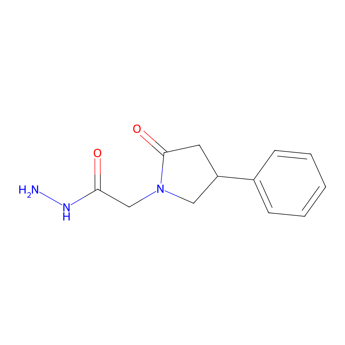 Phenylpiracetam hydrazide molecular structure, CAS 77472-71-0