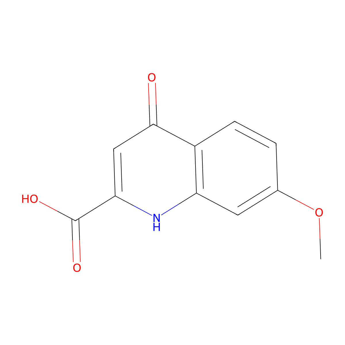 7-Methoxy-4-oxo-1,4-dihydroquinoline-2-carboxylic acid molecular structure, CAS 77474-33-0