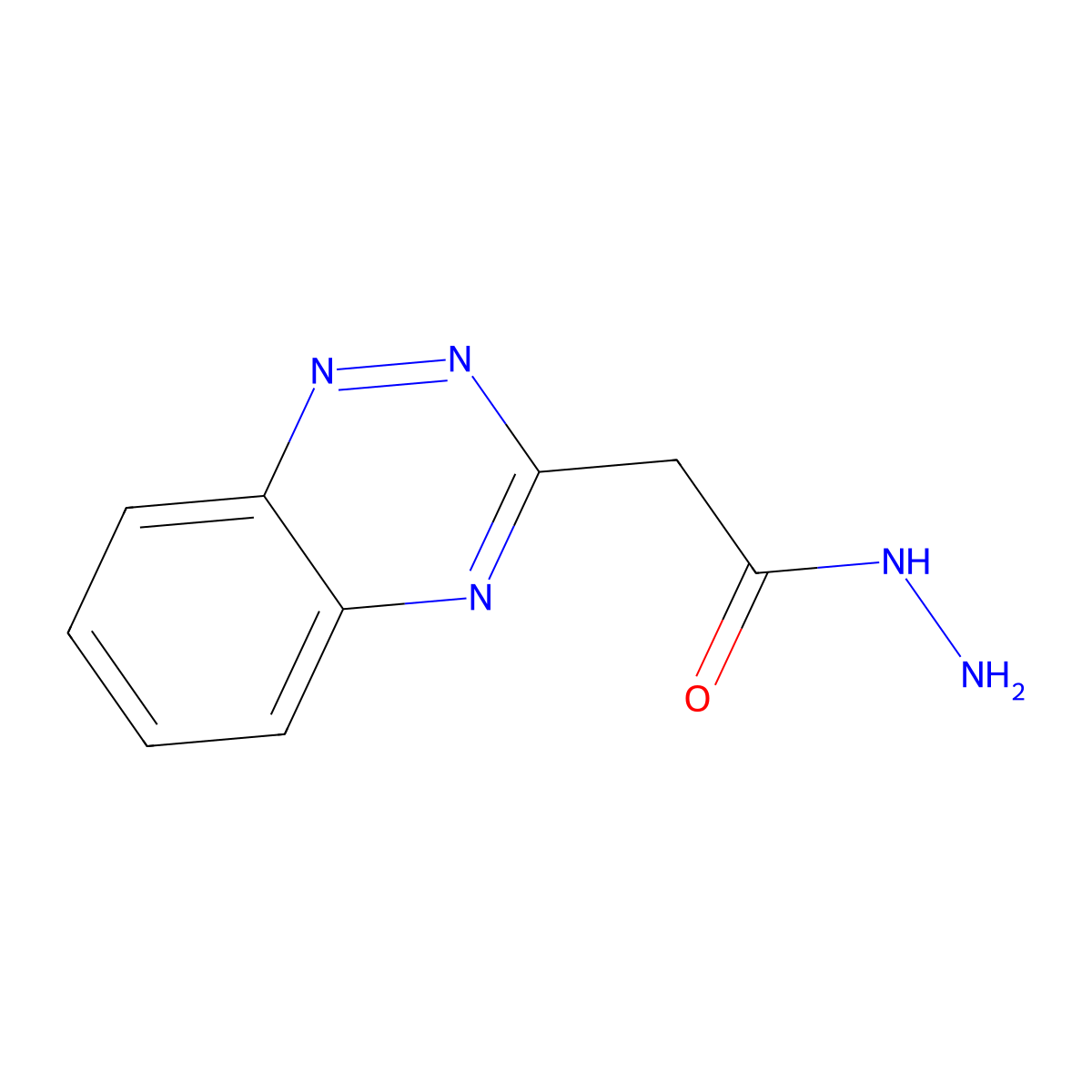 1,2,4-Benzotriazine-3-acetic acid, hydrazide molecular structure, CAS 77475-31-1